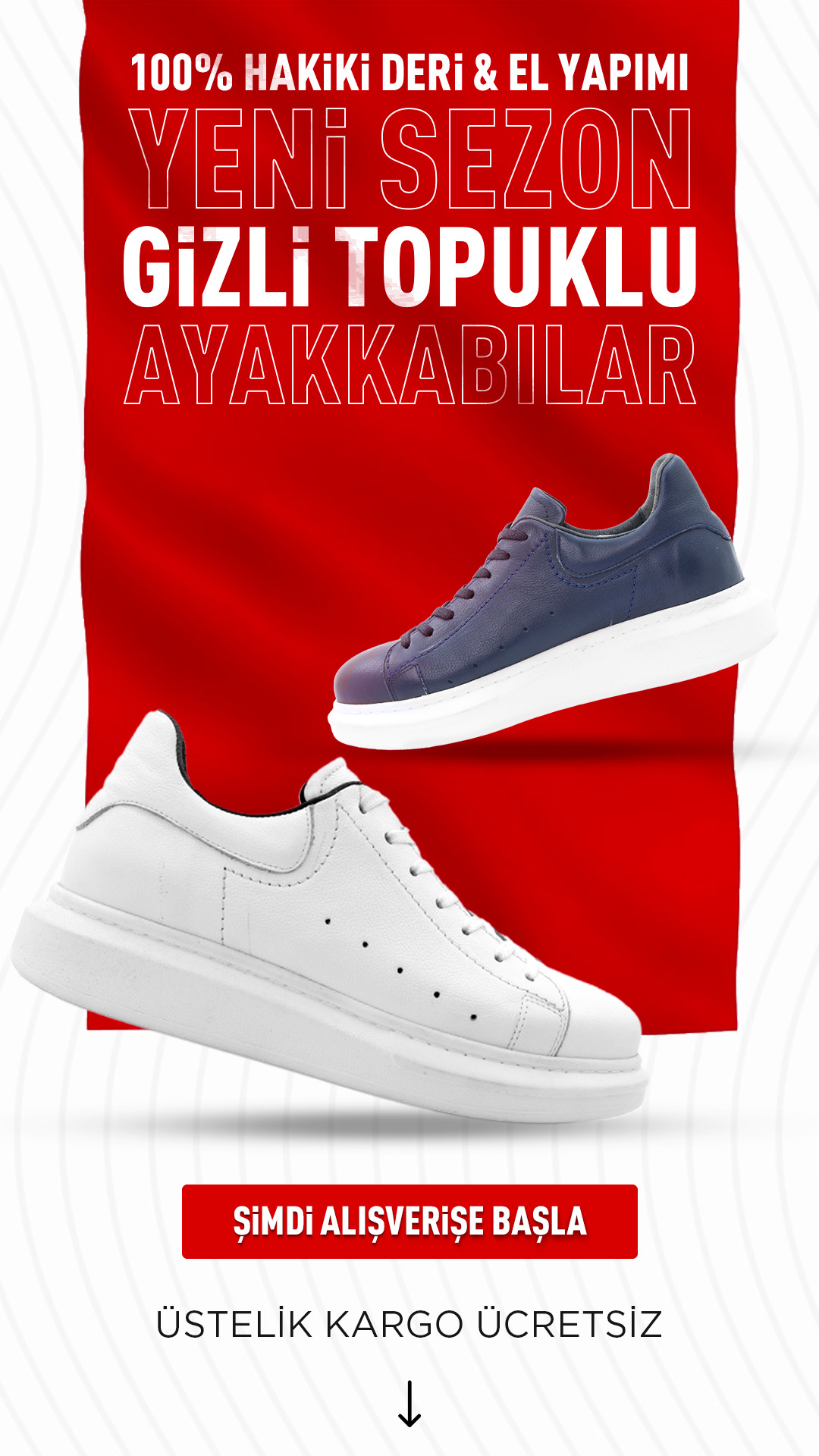 Gizli Topuklu Boy Uzatan Spor Ayakkabıları