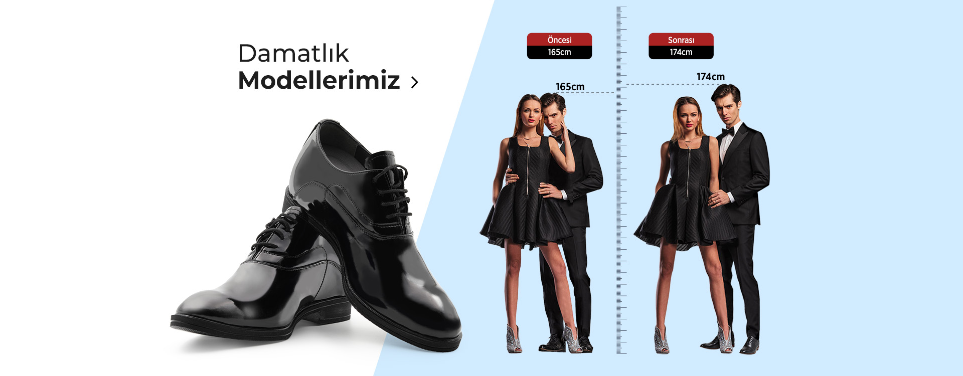 Gizli Topuklu Boy Uzatan Damat Ayakkabıları